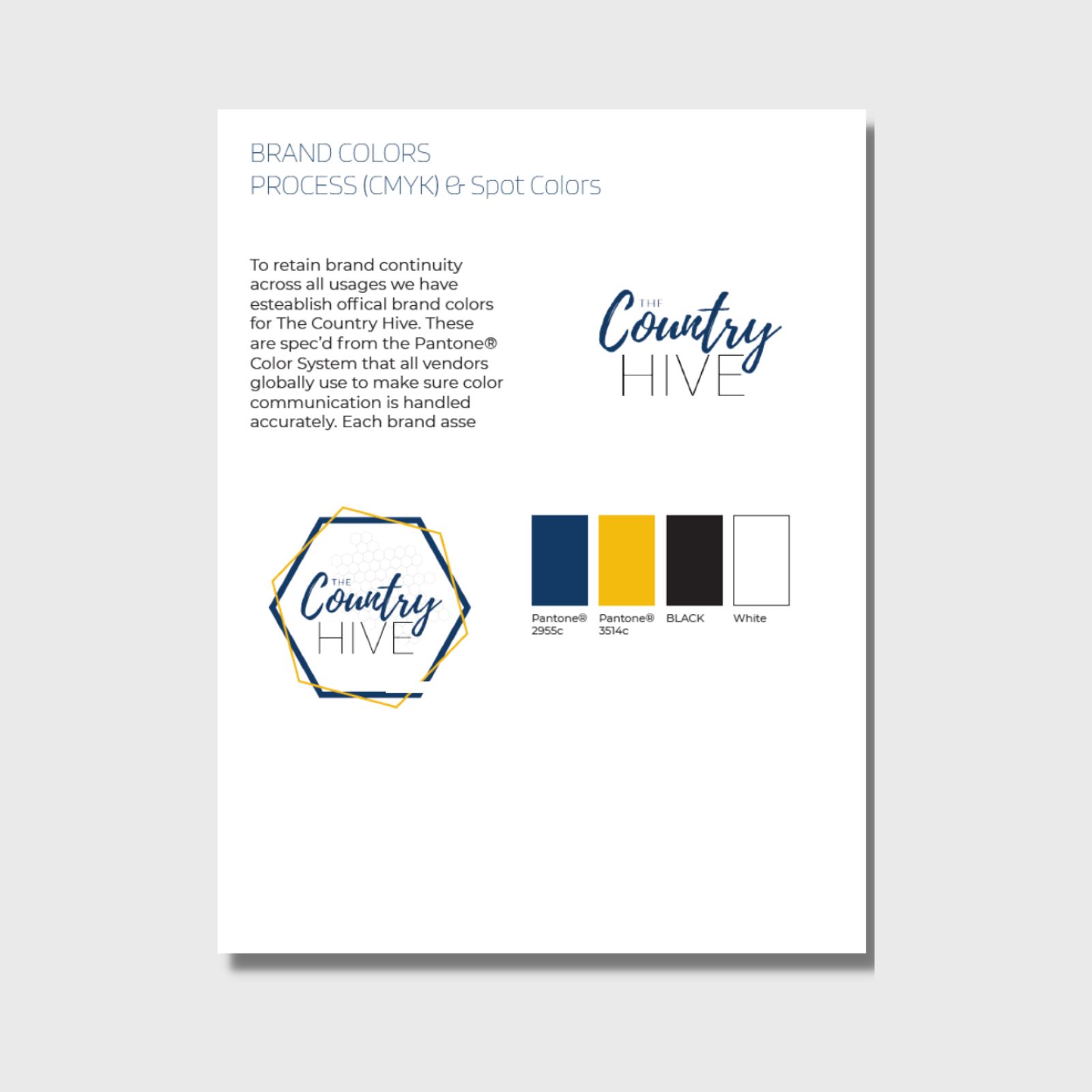 The country hive brand style guide mockup